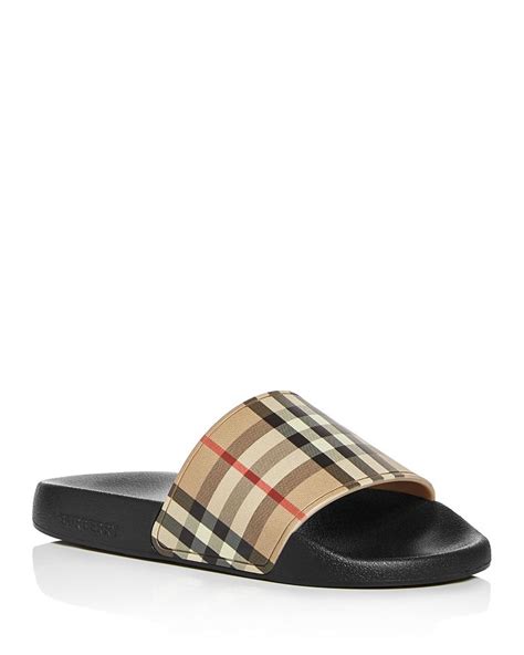 womens burberry slides